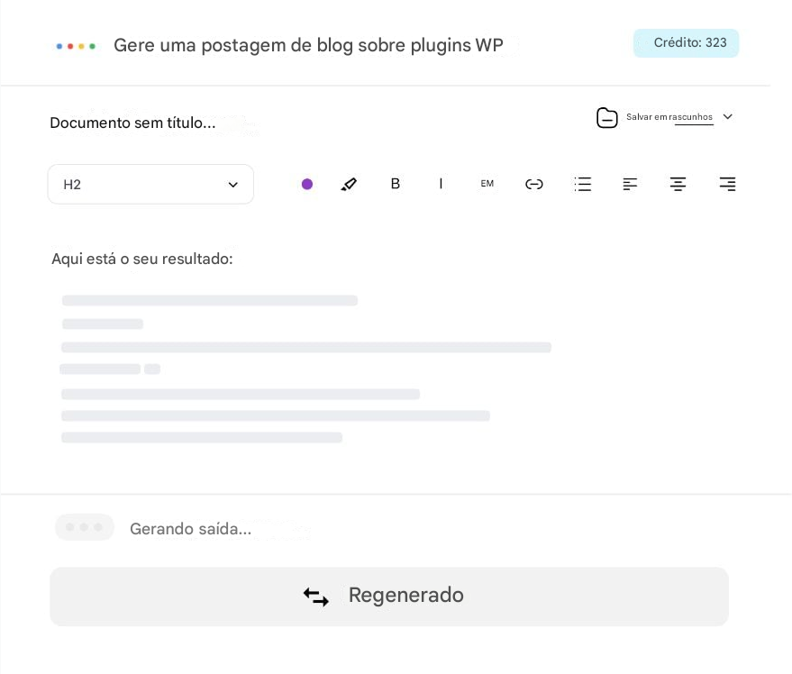 Gerar, editar, exportar.